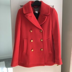 NWOT J. Crew Stadium Cloth by Nello Gori Peacoat
